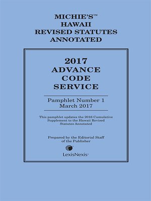 cover image of Hawaii Advance Code Service